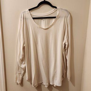 Ava & Viv (Target) - Long Sleeve Relaxed Fit Scoop Neck T-Shirt - White - 2X